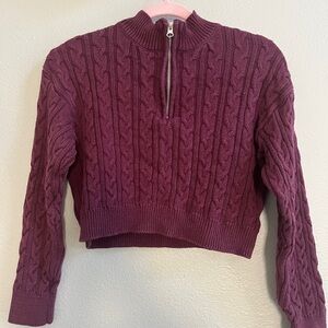 🥀Wild Fable Cropped Cable Knit Half-Zip Sweater🥀